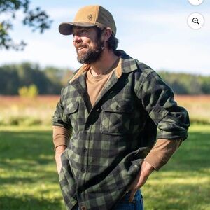 Legendary Whitetails Men's Green and Black Plaid Fleece Shirt
